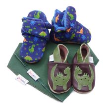 Geschenkset - Dinosaurier und Babystiefeln