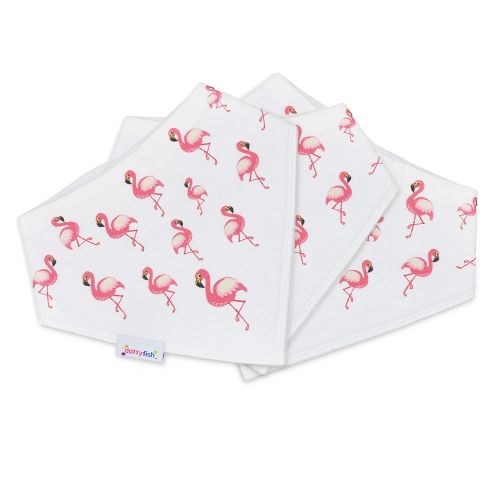 Dotty Fish Baumwoll-Bandana-Lätzchen – 3er-Pack - Flamingo