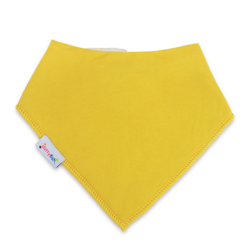 Einfarbiges senfgelbes Bandana-Lätzchen aus Baumwolle von Dotty Fish für Babys und Kleinkinder.