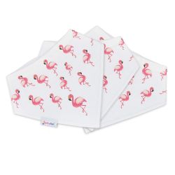 Dotty Fish Baumwoll-Bandana-Lätzchen – 3er-Pack - Flamingo